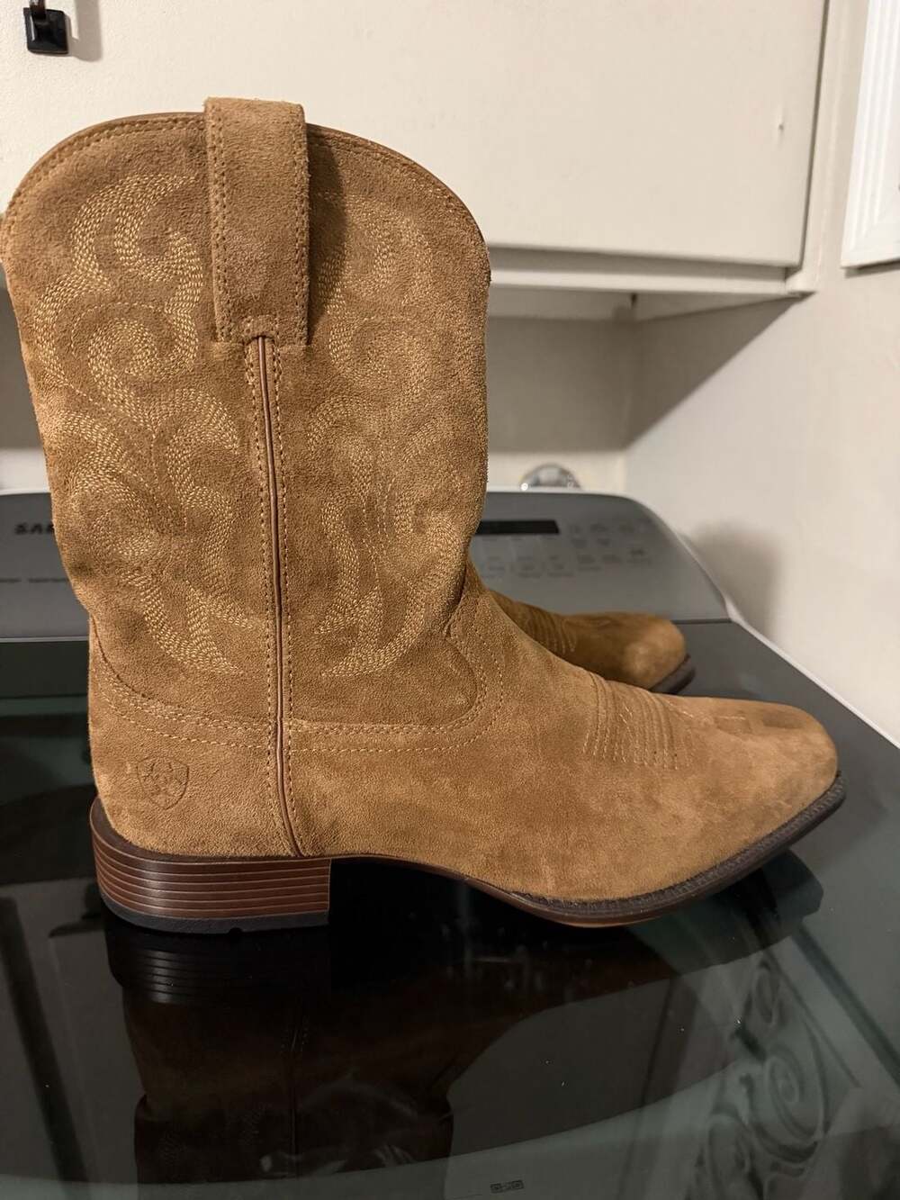 Ariat Bodie Western Boot Size 10D Brown Suede Square Toe